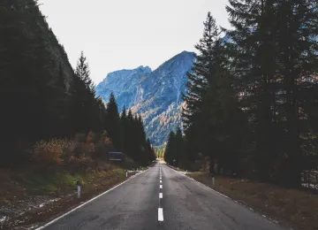 水 山 路 树 沥青 漫长 道路 手机壁纸 4K壁纸  4000x6000
