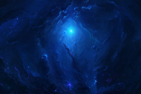 星空 太空 蓝色 星云 太空艺术 AI艺术 4K壁纸 3840x2160