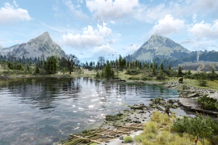 巫师 狂野狩猎 水 游戏CG 树 天空 云 雪 山 自然 风景 4K壁纸 3840x2160