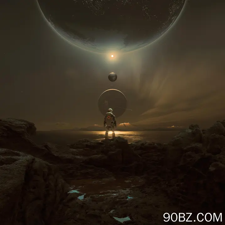 宇航员 行星 火星 天空 夜晚 科幻 小说 太阳系 风景 AI艺术 手机壁纸 4K壁纸