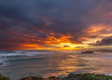夕阳海岸岛景  6420x3611