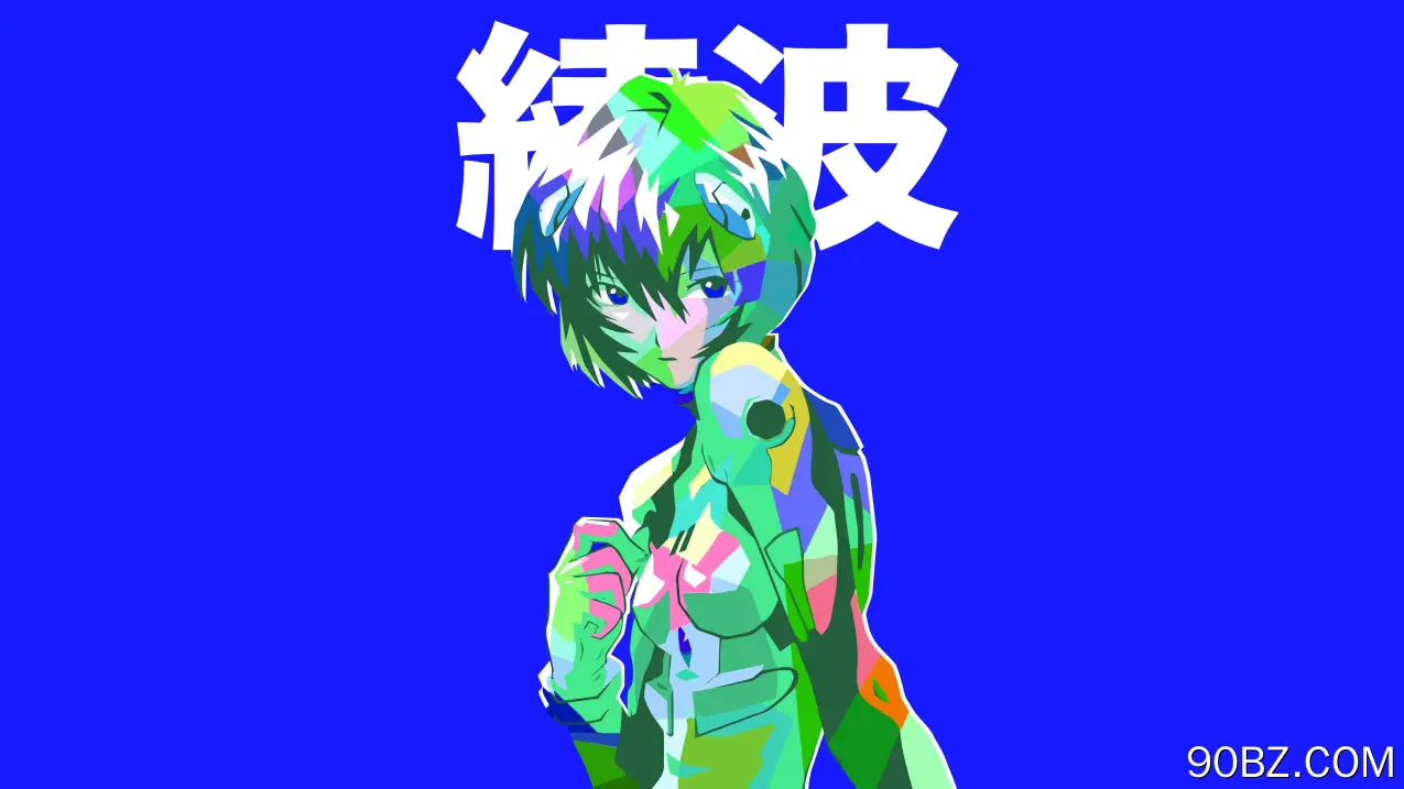  霓虹创世纪福音 动漫 漫画 战士 战斗 蓝色 简单 电脑壁纸 4K壁纸