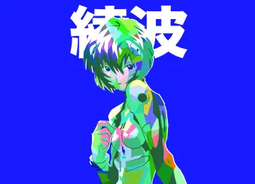  霓虹创世纪福音 动漫 漫画 战士 战斗 蓝色 简单 电脑壁纸 4K壁纸  4096x2304