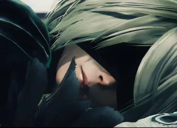 脸 电子游戏 角色 白发 短发 尼尔 机械纪元 特写 蒙眼 女孩 4K壁纸  3840x2160