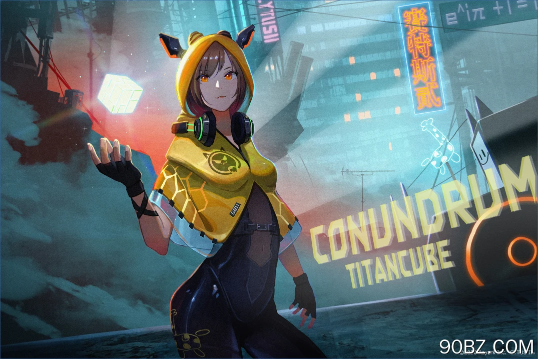 女人 黑发 动漫女孩 艺术 数码 绘画 棕色 眼睛 紧身衣 青色 赛博朋克 电脑壁纸 4K壁纸