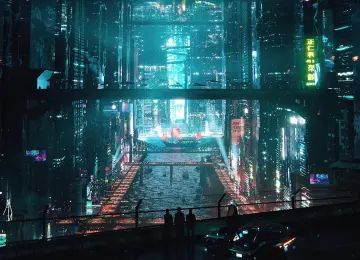 霓虹灯 未来主义 夜间 AI艺术  电脑壁纸 4K壁纸  3840x2160