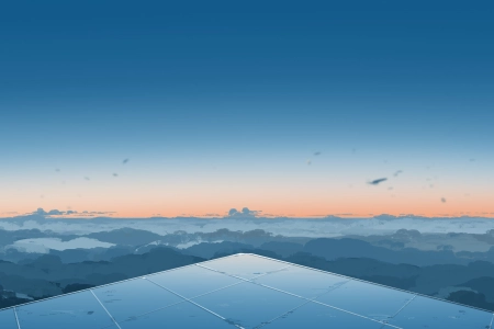 纤细超宽数字艺术自然晴空极简主义云彩自然光阳光风景天空渐变 4096x1743