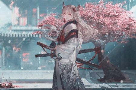 女人 动漫 动漫女孩 奇幻艺术 角 亚洲 兽耳  电脑壁纸 4K壁纸 3840x2160