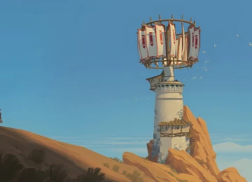 站立 磨坊 鸟类 天空 数字 艺术品 风车 阳光 4K壁纸  3840x2160