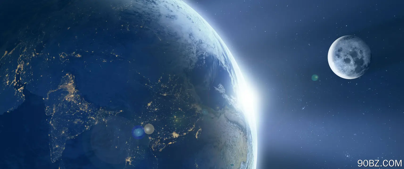 太空 月球 地球 恒星  电脑壁纸 4K壁纸