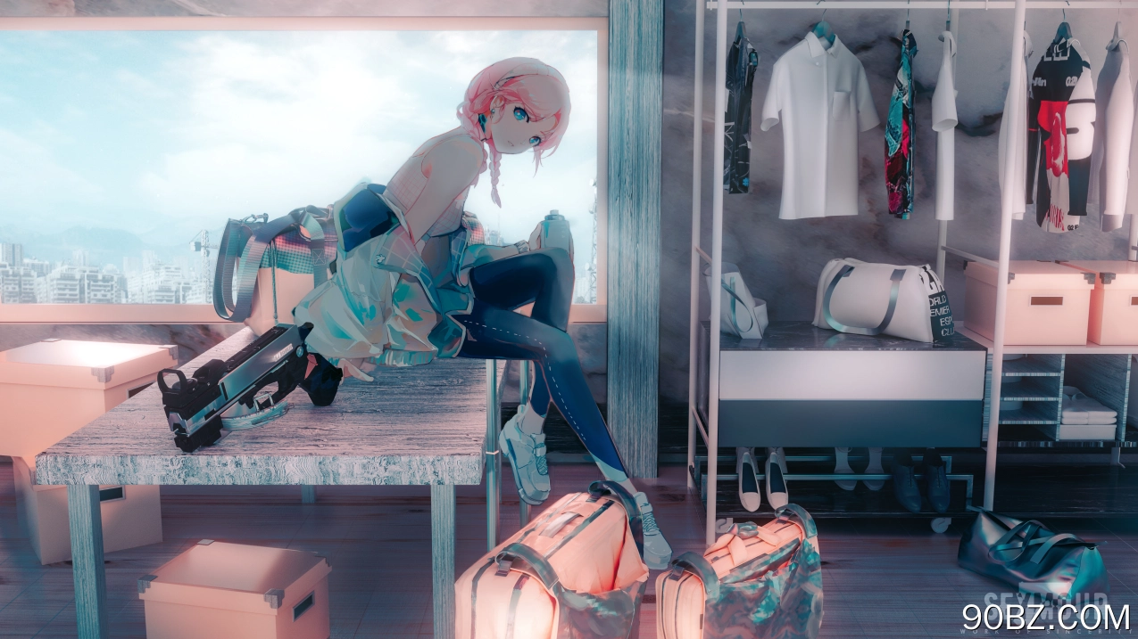 粉色头发 动漫 动漫女孩 武士 蓝色毒药 武士 武器  电脑壁纸 4K壁纸