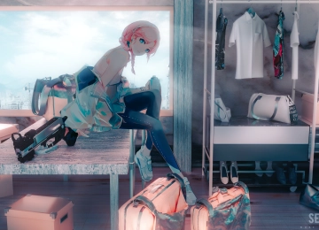 粉色头发 动漫 动漫女孩 武士 蓝色毒药 武士 武器  电脑壁纸 4K壁纸  5000x2812