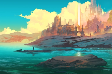 奇幻艺术 水 AI艺术 艺术 青色  电脑壁纸 4K壁纸 3840x2160