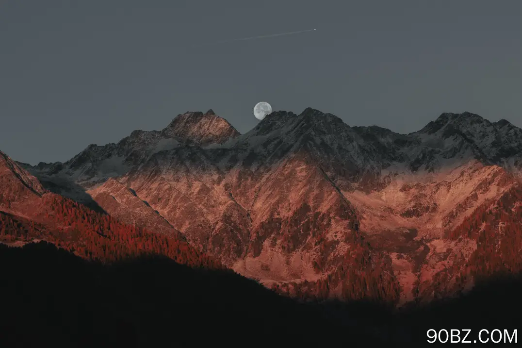 月亮 风景 山脉 黄昏 自然 天空  电脑壁纸 4K壁纸
