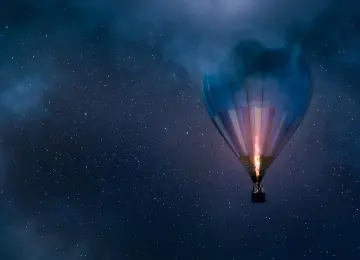 自然 风景 摄影 天空 星夜 星空 云 热气球 夜 街景 4K壁纸  3840x2160