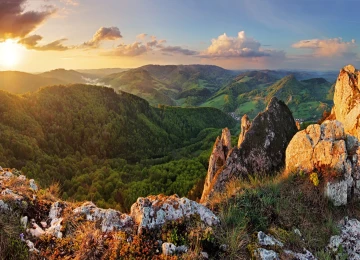 自然 山脉 风景 石头 阳光 电脑壁纸 4K壁纸  6000x2829