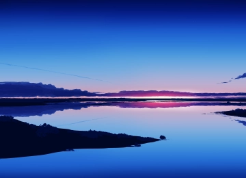 优雅 AI艺术 图片 插图 素描 风景 自然 蓝色 云 海 日出  4K壁纸  5640x2400