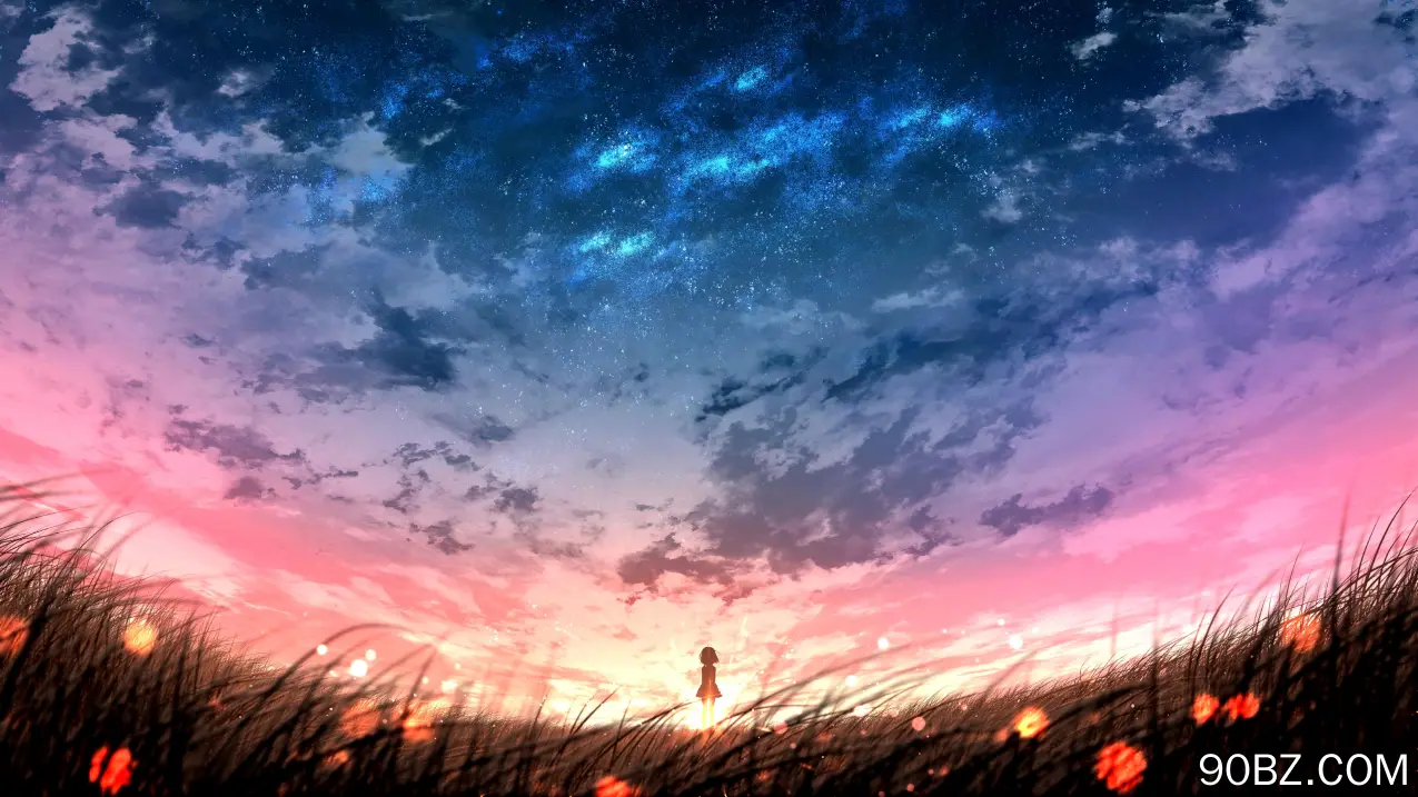 云 星星 户外 夜晚 田野 动漫 阳光 天空  电脑壁纸 4K壁纸