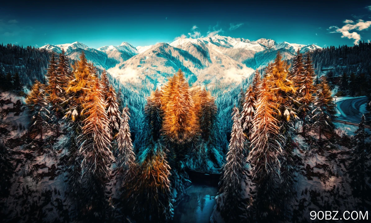 冬天 森林 雪 自然 风景 山 树 雪峰  电脑壁纸 4K壁纸