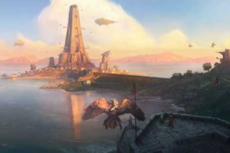 奇幻艺术 AI艺术 塔楼 风景 鸟类 游戏 概念设计 电脑壁纸 4K壁纸 3840x2160