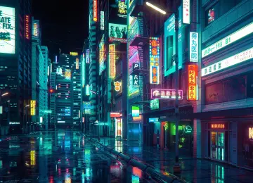 城市 建筑 街道 夜晚 赛博朋克  电脑壁纸 4K壁纸  3840x2160