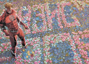 漫画 超级英雄 鲜花 闪电侠 绘画 艺术 设计 漫威 电脑壁纸 4K壁纸  5120x2880