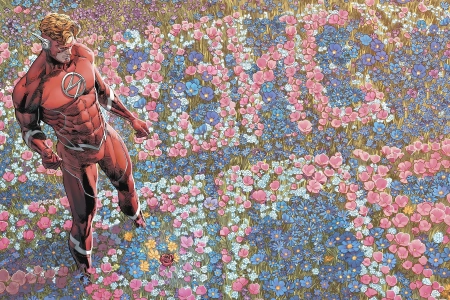漫画 超级英雄 鲜花 闪电侠 绘画 艺术 设计 漫威 电脑壁纸 4K壁纸 5120x2880