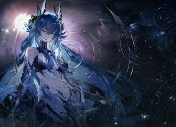 长发 肚子 动漫 女孩 水 明星 涟漪 4K壁纸  3840x2160