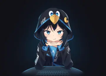 微笑 蓝眼睛 短发 动漫女孩 极简主义 简单背景 兜帽 黑色背景  电脑壁纸 4K壁纸  3840x2160