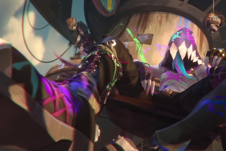 英雄联盟 电子 游戏 角色 女孩 蓝头发 粉色头发 双城之战 传奇 动画 电视剧 狂野裂谷 4K壁纸 3840x2160