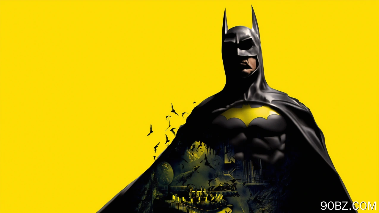 蝙蝠侠 黄色背景 简单背景 蝙蝠 蝙蝠洞 漫画 蝙蝠车 黄色 4K壁纸