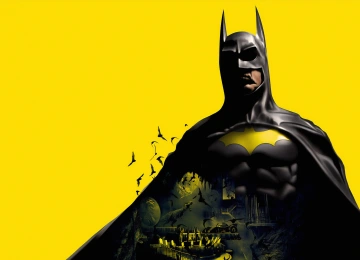蝙蝠侠 黄色背景 简单背景 蝙蝠 蝙蝠洞 漫画 蝙蝠车 黄色 4K壁纸  3840x2160