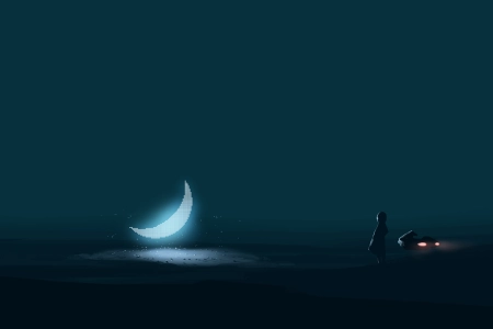 纤月夜行 5640x2400
