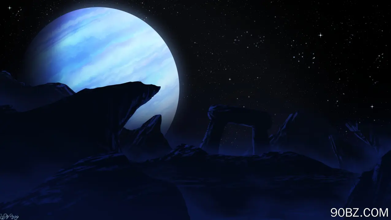  AI艺术 插图 风景 自然 黑暗 夜晚 行星 星星 岩层 环境 天空  电脑壁纸 4K壁纸