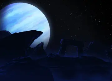  AI艺术 插图 风景 自然 黑暗 夜晚 行星 星星 岩层 环境 天空  电脑壁纸 4K壁纸  3840x2160