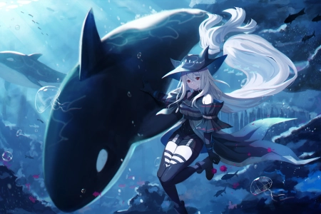 卑鄙 长发 动漫 女孩 神枪手 斯卡迪 虎鲸 4K壁纸 3840x2160