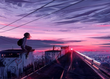 动画风景,风景画,艺术,城市景观,绘画,壁纸,3840x2160  3840x2160