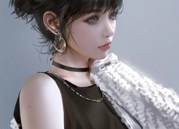  动漫 动漫女孩 耳环 手机壁纸 4K壁纸  4072x6000