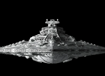 极简主义 歼星舰 星球大战 宇宙飞船 黑白 碎裂海绵 星球大战 舰船 4K壁纸  3840x2400