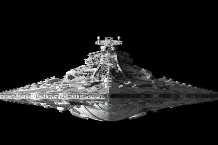 极简主义 歼星舰 星球大战 宇宙飞船 黑白 碎裂海绵 星球大战 舰船 4K壁纸 3840x2400