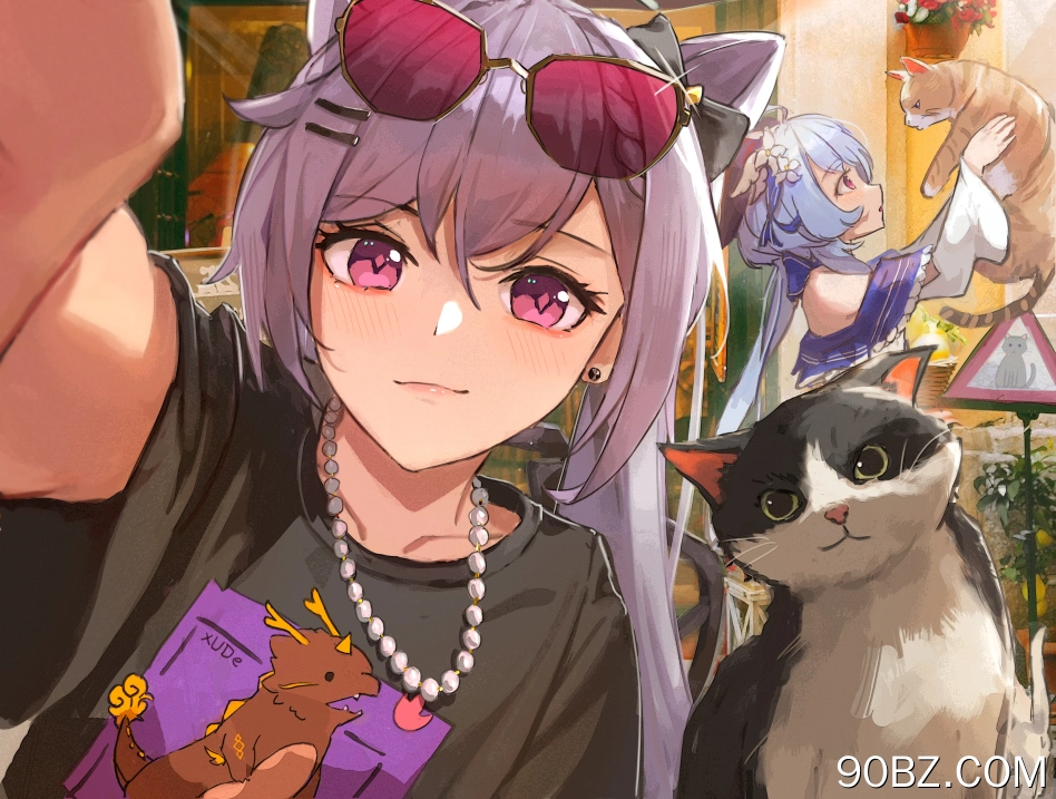 动漫 动漫女孩 猫  电脑壁纸 4K壁纸