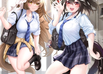  短发 长发 深色头发 动漫 漂亮 动漫女孩 校服 兽耳 赛马娘 黑发 AI艺术  手机壁纸 4K壁纸  4000x4000