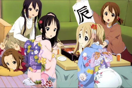 动漫 女孩  和服 食物 清新 治愈 可爱 电脑壁纸 4K壁纸 7260x4084