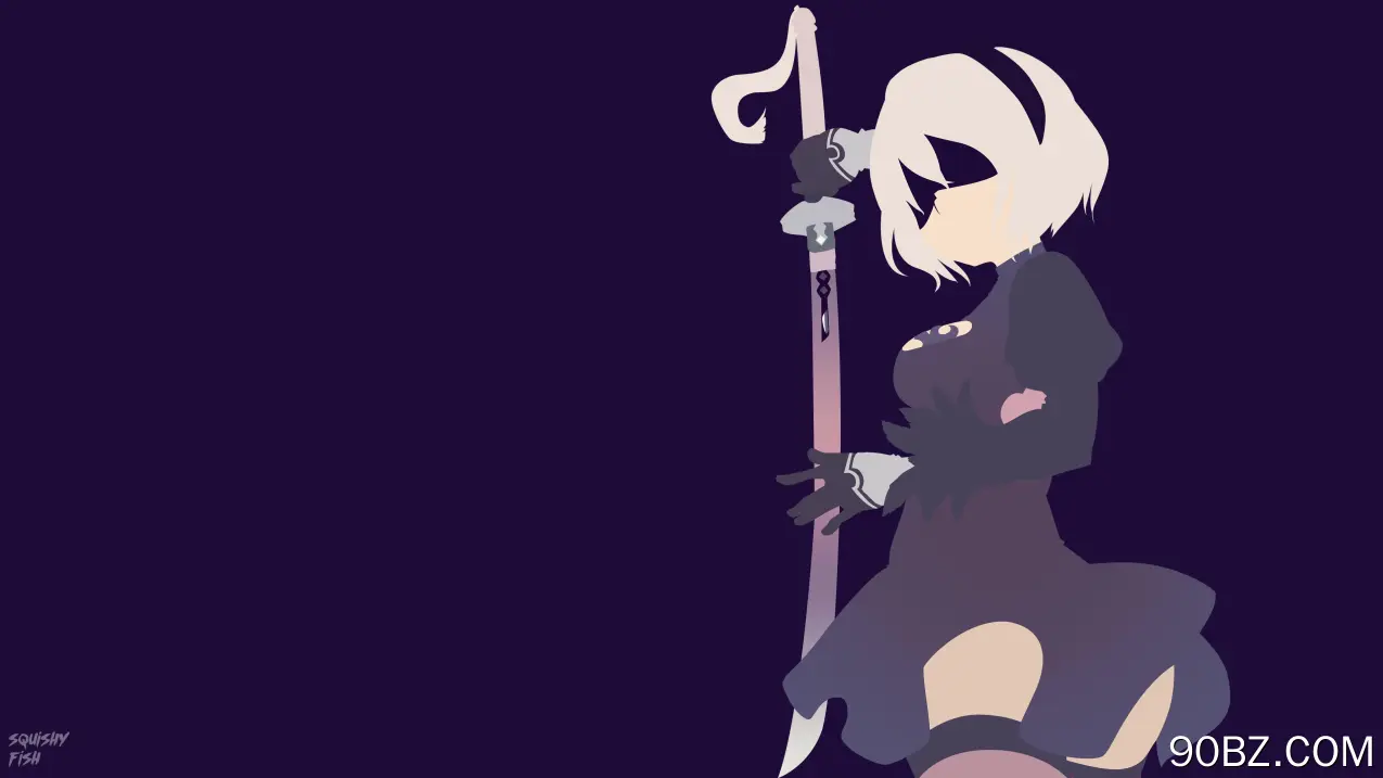 尼尔 机械纪元 游戏CG 极简主义 紫色背景  4K壁纸