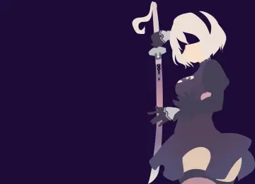 尼尔 机械纪元 游戏CG 极简主义 紫色背景  4K壁纸  3840x2160