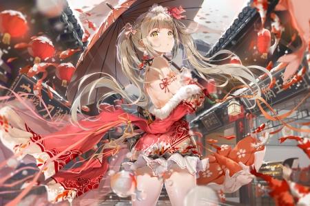 菩提武圣花 金发 长发 菩提 动漫 动漫女孩 服装  电脑壁纸 4K壁纸 5760x3240