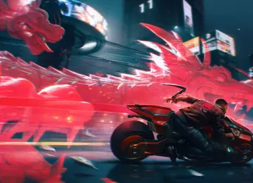 网络 赛博朋克 赛博朋克 龙 摩托车 夜  电脑壁纸 4K壁纸  3840x2160