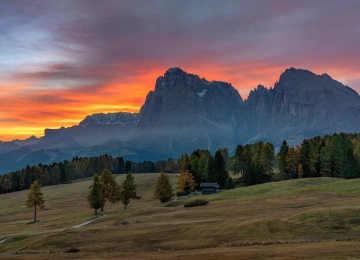阿尔卑斯山南蒂罗尔夕阳美景  6144x3648