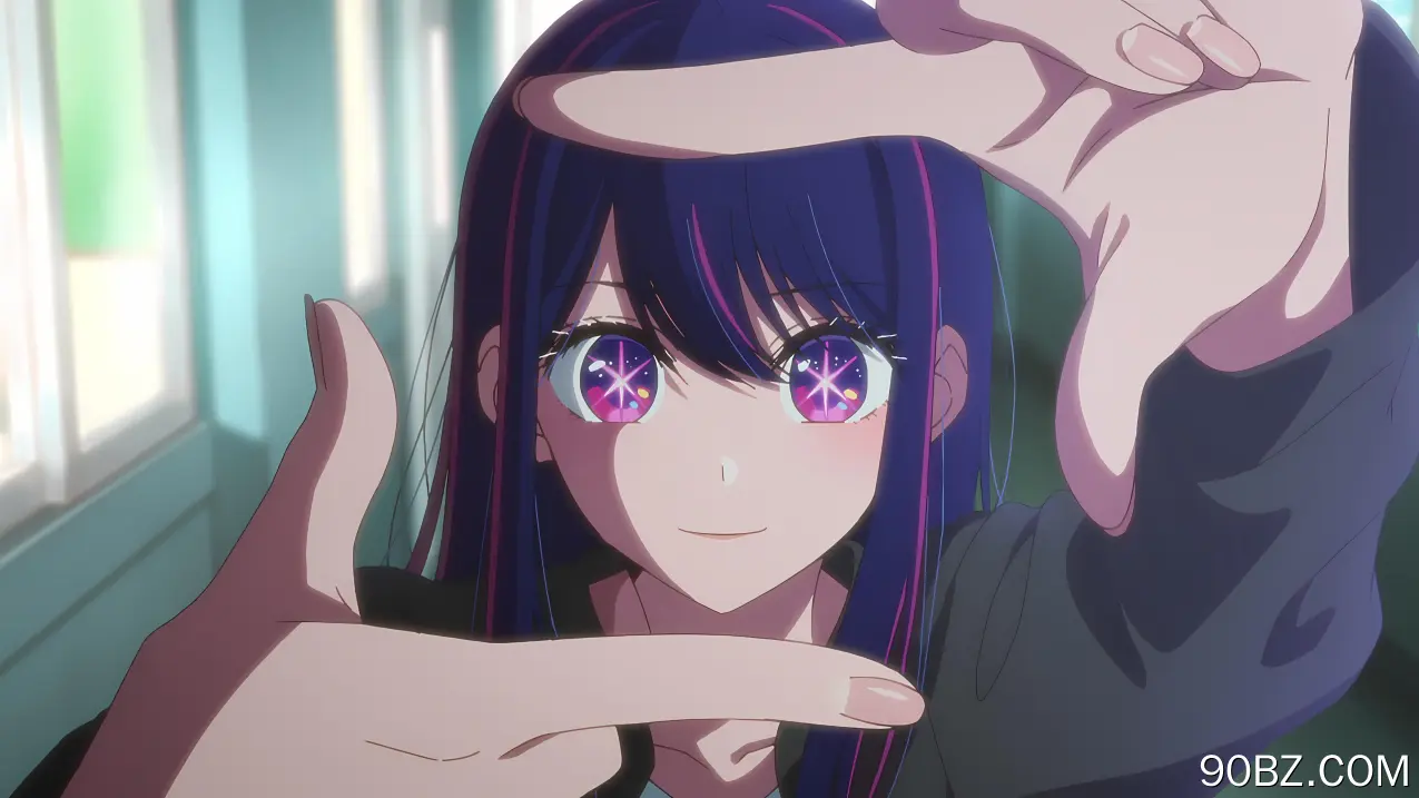 手指框架 明星眼睛 双色头发 动漫女孩  电脑壁纸 4K壁纸