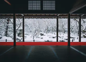 亚洲建筑 冬天 雪 树木 室内设计 电脑壁纸 4K壁纸  4000x2666